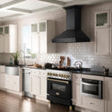ZLINE Autograph Edition 36 in. 4.6 cu. ft. Dual Fuel Range with Gas Stove and Electric Oven in Stainless Steel with Black Matte Door and Champagne Bronze Accents (RAZ-BLM-36-CB)