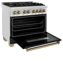 ZLINE Autograph Edition 36 in. 4.6 cu. ft. Legacy Dual Fuel Range with 6 Burner Gas Cooktop and Electric Convection Oven