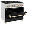 ZLINE Autograph Edition 36 in. 4.6 cu. ft. Legacy Dual Fuel Range with 6 Burner Gas Cooktop and Electric Convection Oven