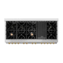 ZLINE Autograph Edition 60 in. 7.4 cu. ft. Legacy Dual Fuel Range with 9 Burner Gas Cooktop and 2 Electric Convection Ovens in Stainless Steel and Champagne Bronze Accents, Open Box-Good Condition