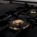 ZLINE Autograph Edition 60 in. 7.4 cu. ft. Legacy Dual Fuel Range with 9 Burner Gas Cooktop and 2 Electric Convection Ovens in Stainless Steel and Matte Black Accents, Open Box-Good Condition