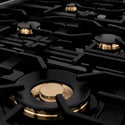 ZLINE Autograph Edition 60 in. 7.4 cu. ft. Legacy Dual Fuel Range with 9 Burner Gas Cooktop and 2 Electric Convection Ovens in Stainless Steel and Matte Black Accents (RAZ-60-MB)