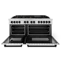 ZLINE Autograph Edition 60 in. 7.4 cu. ft. Legacy Dual Fuel Range with 9 Burner Gas Cooktop and 2 Electric Convection Ovens in Stainless Steel and Matte Black Accents, Open Box-Great Condition