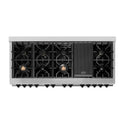 ZLINE Autograph Edition 60 in. 7.4 cu. ft. Legacy Dual Fuel Range with 9 Burner Gas Cooktop and 2 Electric Convection Ovens in Stainless Steel and Matte Black Accents, Open Box-Great Condition