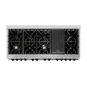 ZLINE Autograph Edition 60 in. 7.4 cu. ft. Legacy Dual Fuel Range with 9 Burner Gas Cooktop and 2 Electric Convection Ovens in Stainless Steel and Matte Black Accents, Open Box-Good Condition