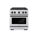 ZLINE Autograph Edition 30 in. 4.2 cu. ft. Paramount Dual Fuel Range with 4 Burner Gas Cooktop and Electric Convection Oven in Stainless Steel with Matte Black Accents, Open Box-Great Condition