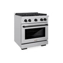 ZLINE Autograph Edition 30 in. 4.2 cu. ft. Paramount Dual Fuel Range with 4 Burner Gas Cooktop and Electric Convection Oven in Stainless Steel with Matte Black Accents, Open Box-Great Condition