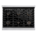 ZLINE Autograph Edition 36 in. 5.2 cu. ft. Paramount Dual Fuel Range with 6 Burner Gas Cooktop and Electric Convection Oven in Stainless Steel with Matte Black Accents, Open Box-Good Condition