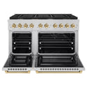 ZLINE Autograph Edition 48 in. 6.7 cu. ft. Paramount Double Oven Dual Fuel Range with 8 Burner Gas Cooktop in Stainless Steel and Polished Gold Accents, Open Box-Great Condition