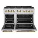 ZLINE Autograph Edition 48 in. 6.7 cu. ft. Paramount Double Oven Dual Fuel Range with 8 Burner Gas Cooktop in Stainless Steel and Polished Gold Accents, Open Box-Good Condition