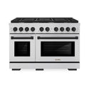 ZLINE Autograph Edition 48 in. 6.7 cu. ft. Paramount Double Oven Dual Fuel Range with 8 Burner Gas Cooktop in Stainless Steel and Matte Black Accents, Open Box-Great Condition