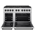 ZLINE Autograph Edition 48 in. 6.7 cu. ft. Paramount Double Oven Dual Fuel Range with 8 Burner Gas Cooktop in Stainless Steel and Matte Black Accents, Open Box-Great Condition