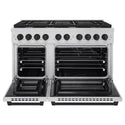 ZLINE Autograph Edition 48 in. 6.7 cu. ft. Paramount Double Oven Dual Fuel Range with 8 Burner Gas Cooktop in Stainless Steel and Matte Black Accents, Open Box-Good Condition