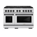 ZLINE Autograph Edition 48 in. 6.7 cu. ft. Paramount Double Oven Dual Fuel Range with 8 Burner Gas Cooktop in Stainless Steel and Matte Black Accents, Open Box-Good Condition