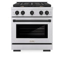 ZLINE Autograph Edition 30 in. 4.2 cu. ft. Paramount Gas Range with 4 Burner Cooktop and Convection Gas Oven in Stainless Steel and Matte Black Accents, Open Box-Good Condition