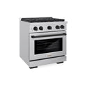 ZLINE Autograph Edition 30 in. 4.2 cu. ft. Paramount Gas Range with 4 Burner Cooktop and Convection Gas Oven in Stainless Steel and Matte Black Accents, Open Box-Good Condition
