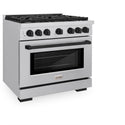 ZLINE Autograph Edition 36 in. 5.2 cu. ft. Paramount Gas Range with 6 Burner Cooktop and Convection Gas Oven in Stainless Steel and Matte Black Accents, Open Box-Great Condition