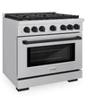 ZLINE Autograph Edition 36 in. 5.2 cu. ft. Paramount Gas Range with 6 Burner Cooktop and Convection Gas Oven in Stainless Steel and Matte Black Accents, Open Box-Good Condition