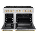 ZLINE Autograph Edition 48 in. 6.7 cu. ft. Paramount Double Oven Gas Range with 8 Burner Cooktop in Stainless Steel and Polished Gold Accents, Open Box-Good Condition