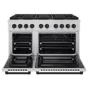 ZLINE Autograph Edition 48 in. 6.7 cu. ft. Paramount Double Oven Gas Range with 8 Burner Cooktop in Stainless Steel and Matte Black Accents (SGRZ-48-MB)