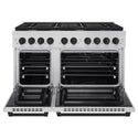 ZLINE Autograph Edition 48 in. 6.7 cu. ft. Paramount Double Oven Gas Range with 8 Burner Cooktop in Stainless Steel and Matte Black Accents, Open Box-Great Condition