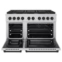 ZLINE Autograph Edition 48 in. 6.7 cu. ft. Paramount Double Oven Gas Range with 8 Burner Cooktop in Stainless Steel and Matte Black Accents, Open Box-Good Condition
