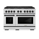 ZLINE Autograph Edition 48 in. 6.7 cu. ft. Paramount Double Oven Gas Range with 8 Burner Cooktop in Stainless Steel and Matte Black Accents, Open Box-Great Condition