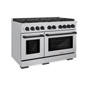 ZLINE Autograph Edition 48 in. 6.7 cu. ft. Paramount Double Oven Gas Range with 8 Burner Cooktop in Stainless Steel and Matte Black Accents, Open Box-Good Condition