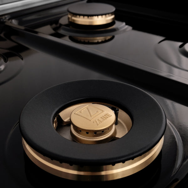 ZLINE Autograph Edition 48 in. Legacy Gas Rangetop with 7 Burners and Porcelain Cooktop in Stainless Steel with Champagne Bronze Accents, Open Box-Great Condition