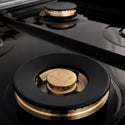 ZLINE Autograph Edition 48 in. Legacy Gas Rangetop with 7 Burners and Porcelain Cooktop in Stainless Steel with Champagne Bronze Accents (RTZ-48-CB)