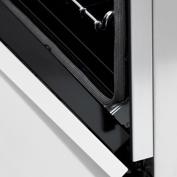 ZLINE Autograph Edition 60 in. 7.4 cu. ft. Legacy Dual Fuel Range with 9 Burner Gas Cooktop and 2 Electric Convection Ovens in Stainless Steel with White Matte Doors and Champagne Bronze Accents, Open Box-Good Condition