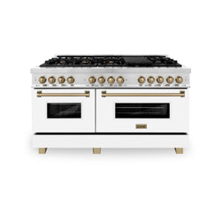 ZLINE Autograph Edition 60 in. 7.4 cu. ft. Legacy Dual Fuel Range with 9 Burner Gas Cooktop and 2 Electric Convection Ovens