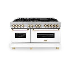 ZLINE Autograph Edition 60 in. 7.4 cu. ft. Legacy Dual Fuel Range with 9 Burner Gas Cooktop and 2 Electric Convection Ovens