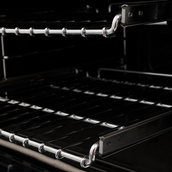 ZLINE Autograph Edition 60 in. 7.4 cu. ft. Legacy Dual Fuel Range with 9 Burner Gas Cooktop and 2 Electric Convection Ovens in Stainless Steel with White Matte Doors and Matte Black Accents (RAZ-WM-60-MB)