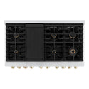 ZLINE Autograph Edition 48 in. 6.7 cu. ft. Paramount Double Oven Dual Fuel Range with 8 Burner Gas Cooktop in Stainless Steel with White Matte Doors and Polished Gold Accents, Open Box-Great Condition