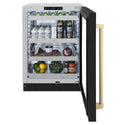 ZLINE Autograph Edition 24 in. Touchstone Dual Zone 44 Bottle Wine Cooler With Black Matte Glass Door And Champagne Bronze Handle (RWDOZ-BLM-24-CB)