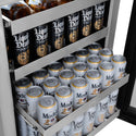 ZLINE Autograph Edition 24 in. Touchstone 151 Can Beverage Fridge with Black Stainless Steel Glass Door and Champagne Bronze Helix Handle (RBSOZ-BS-24-KCB)