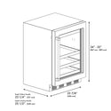 ZLINE Autograph Edition 24 in. Touchstone 151 Can Beverage Fridge with Black Stainless Steel Glass Door and Champagne Bronze Helix Handle (RBSOZ-BS-24-KCB)