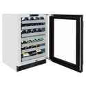 ZLINE Autograph Edition 24 in. Touchstone Dual Zone 44 Bottle Wine Cooler with Black Stainless Steel Glass Door and Polished Gold Helix Handle (RWDOZ-BS-24-KG)