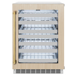 ZLINE 24 In. Touchstone Wine Cooler with Panel-Ready Glass Door and Polished Gold Handle (RWDPOZ-24-G)