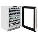 ZLINE Autograph Edition 24 in. Touchstone Dual Zone 44 Bottle Wine Cooler with Stainless Steel Glass Door and Champagne Bronze Helix Handle (RWDOZS-24-KCB)