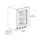 ZLINE Autograph Edition 24 in. Touchstone Dual Zone 44 Bottle Wine Cooler with Stainless Steel Glass Door and Polished Nickel Helix Handle (RWDOZS-24-KPN)