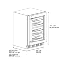 ZLINE Autograph Edition 24 in. Touchstone Dual Zone 44 Bottle Wine Cooler With White Matte Glass Door And Matte Black Handle (RWDOZ-WM-24-MB)