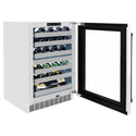 ZLINE Autograph Edition 24 in. Touchstone Dual Zone 44 Bottle Wine Cooler With White Matte Glass Door And Matte Black Handle (RWDOZ-WM-24-MB)