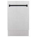 ZLINE Autograph Edition 18” Tallac Series 3rd Rack Top Control Built-In Dishwasher in Fingerprint Resistant Stainless Steel with Matte Black Handle, 51dBa (DWVZ-SN-18-MB)