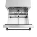 ZLINE Autograph Edition 24 in. Touchstone 168 Can Outdoor-Rated Dual Refrigerator Drawer with Satin Stainless Steel Doors and Matte Black Handles (RDSOZ-SN-24-MB)