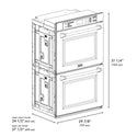 ZLINE 30 in. Autograph Edition Professional True Convection Double Wall Oven with Air Fry and Self Clean in Satin Stainless Steel with Polished Gold Handles (WADSZ-30-G)