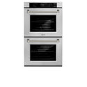 ZLINE Autograph Edition 30 in. Professional True Convection Double Wall Oven with Air Fry and Self Clean in Satin Stainless Steel with Polished Nickel Helix Handles (WADSZ-30-KPN)