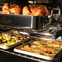 ZLINE 30 in. Autograph Edition Professional True Convection Single Wall Oven with Air Fry and Self Clean in Satin Stainless Steel with Champagne Bronze Handle (WASSZ-30-CB)