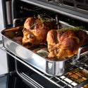 ZLINE 30 in. Autograph Edition Professional True Convection Single Wall Oven with Air Fry and Self Clean in Satin Stainless Steel with Champagne Bronze Handle (WASSZ-30-CB)